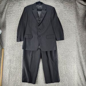 Daniel Gray 2 Piece Suit Mens 40S 38x25 Black Wool Tuxedo Jacket Pants Set